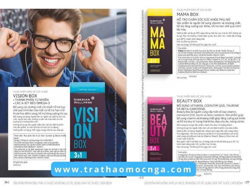 Catalogue các sản phẩm của Siberian Wellness Việt Nam