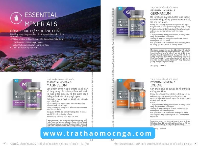 Catalogue các sản phẩm của Siberian Wellness Việt Nam