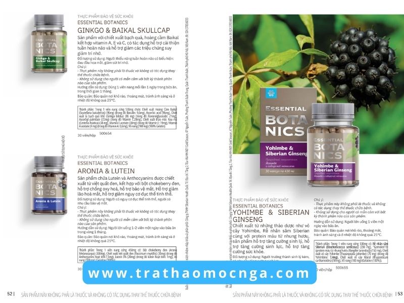 Catalogue các sản phẩm của Siberian Wellness Việt Nam