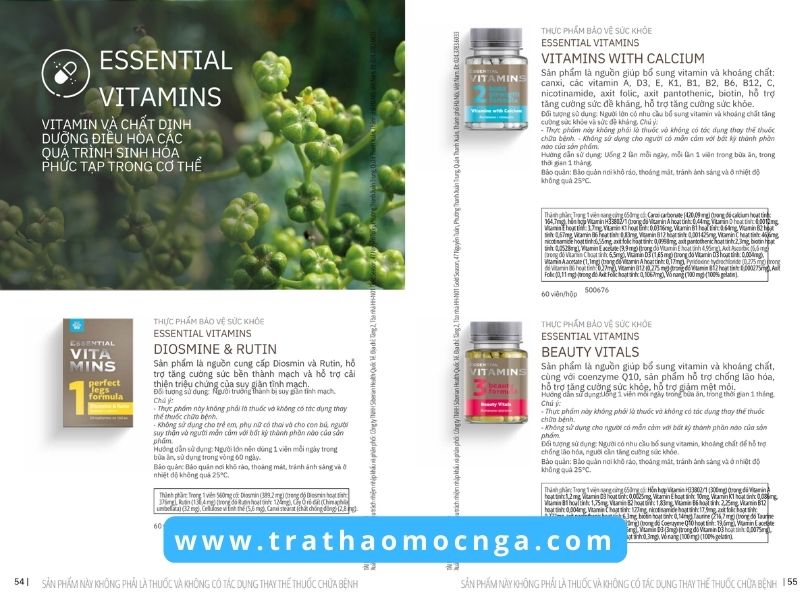 Catalogue các sản phẩm của Siberian Wellness Việt Nam