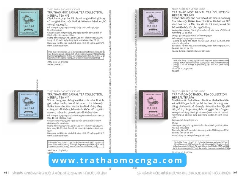 Catalogue các sản phẩm của Siberian Wellness Việt Nam