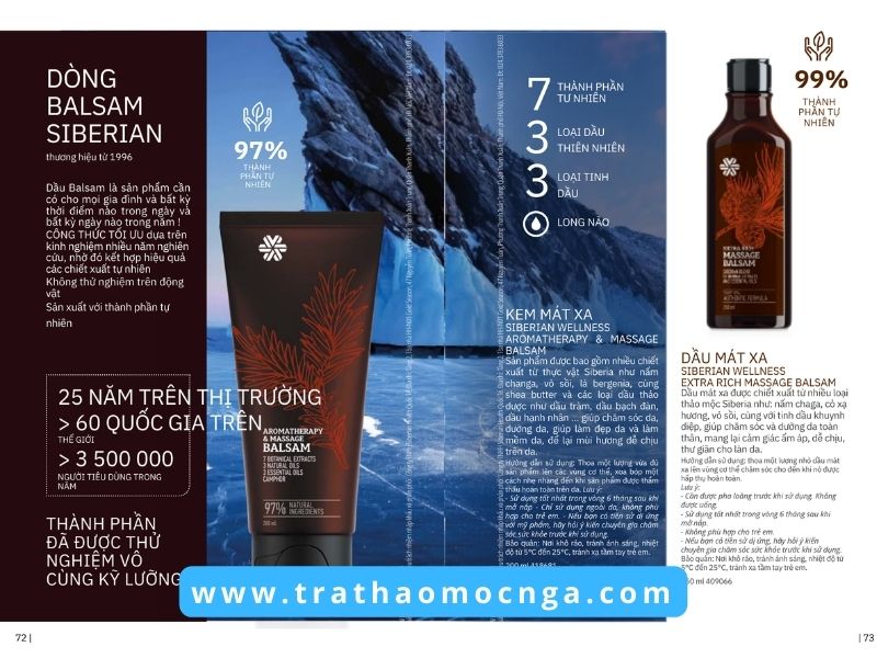 Catalogue các sản phẩm của Siberian Wellness Việt Nam