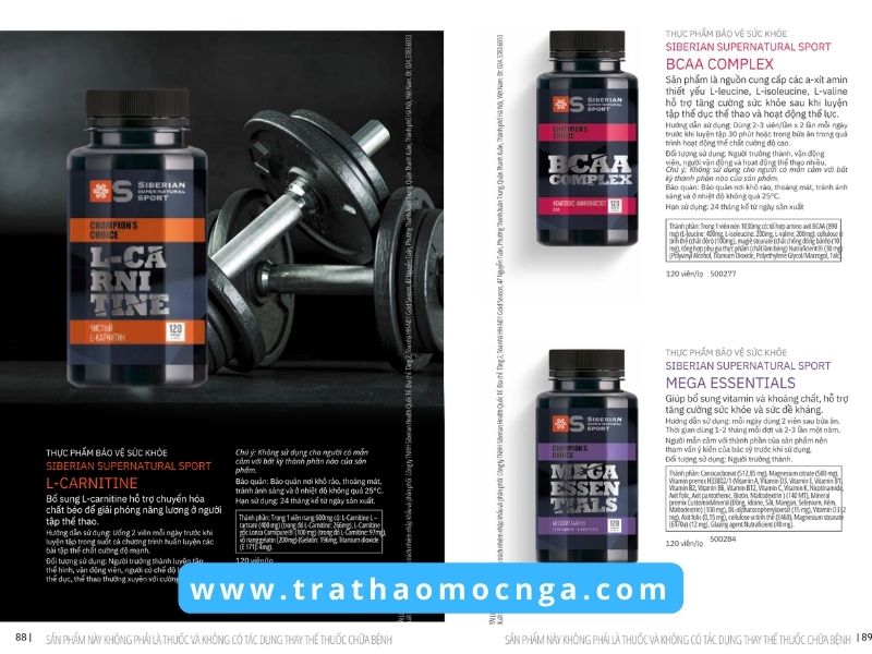 Catalogue các sản phẩm của Siberian Wellness Việt Nam