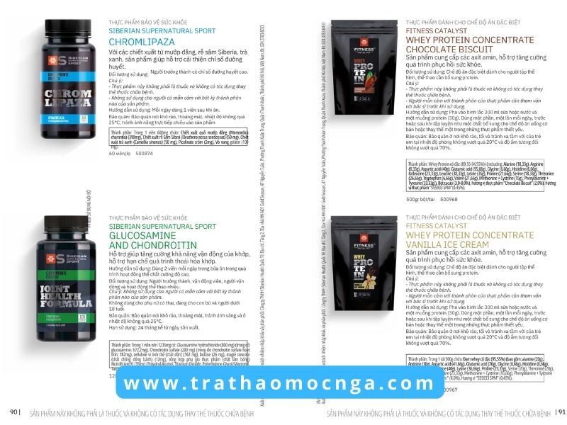 Catalogue các sản phẩm của Siberian Wellness Việt Nam