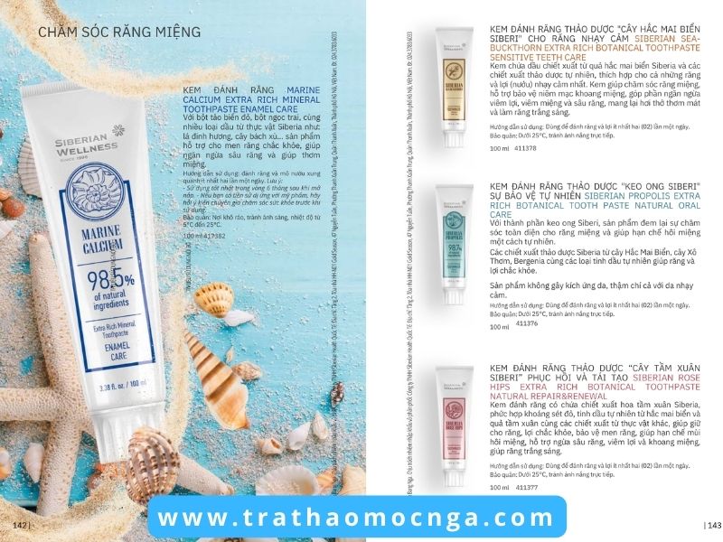 Catalogue các sản phẩm của Siberian Wellness Việt Nam